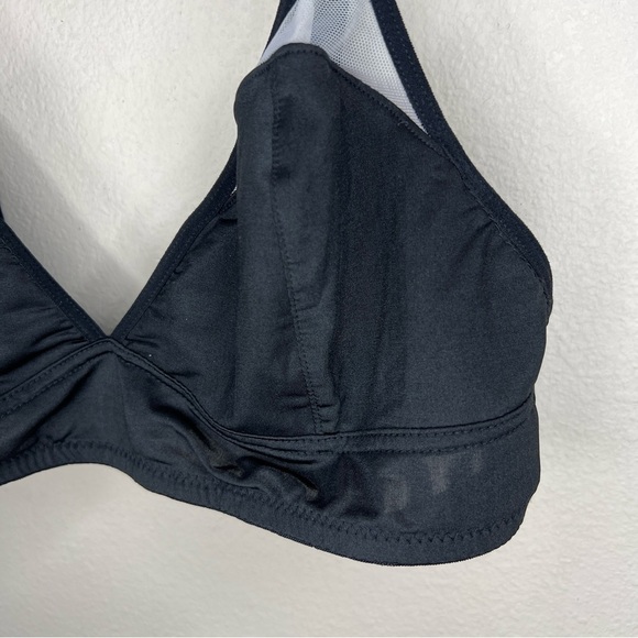 LARGE UNDERELLA BY ELLA MOSS BLACK BRALETTE IVORY MESH PANEL ACCENT STRETCH - Picture 6 of 9